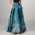 thumbnail image 2 of XIAOCHA Floral Pocketed Skirt for Women Flowing Ornate High Waisted Maxi Skirt Smooth Elegant Evening Skirts, 2 of 4