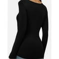 thumbnail image 3 of Women's Sexy Long Sleeve Shirts Square Neck Going Out Tops Basic Fall Fashion Slim Fit T Shirts Blouses, 3 of 4