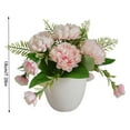 thumbnail image 2 of Flores artificiales en macetas de plástico planta de simulación oficina en casa decoración floral falsa, rosa claro 5 flores Methold HA7823-03B, 2 of 3