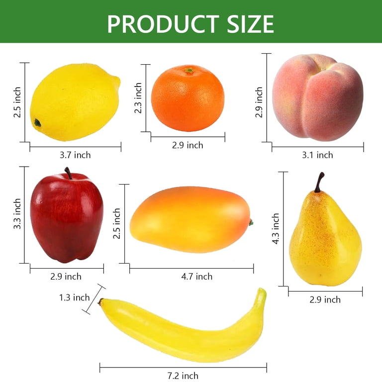 Tripumer, 14 Pcs Plastic Artificial Fruits Set, Realistic Fake