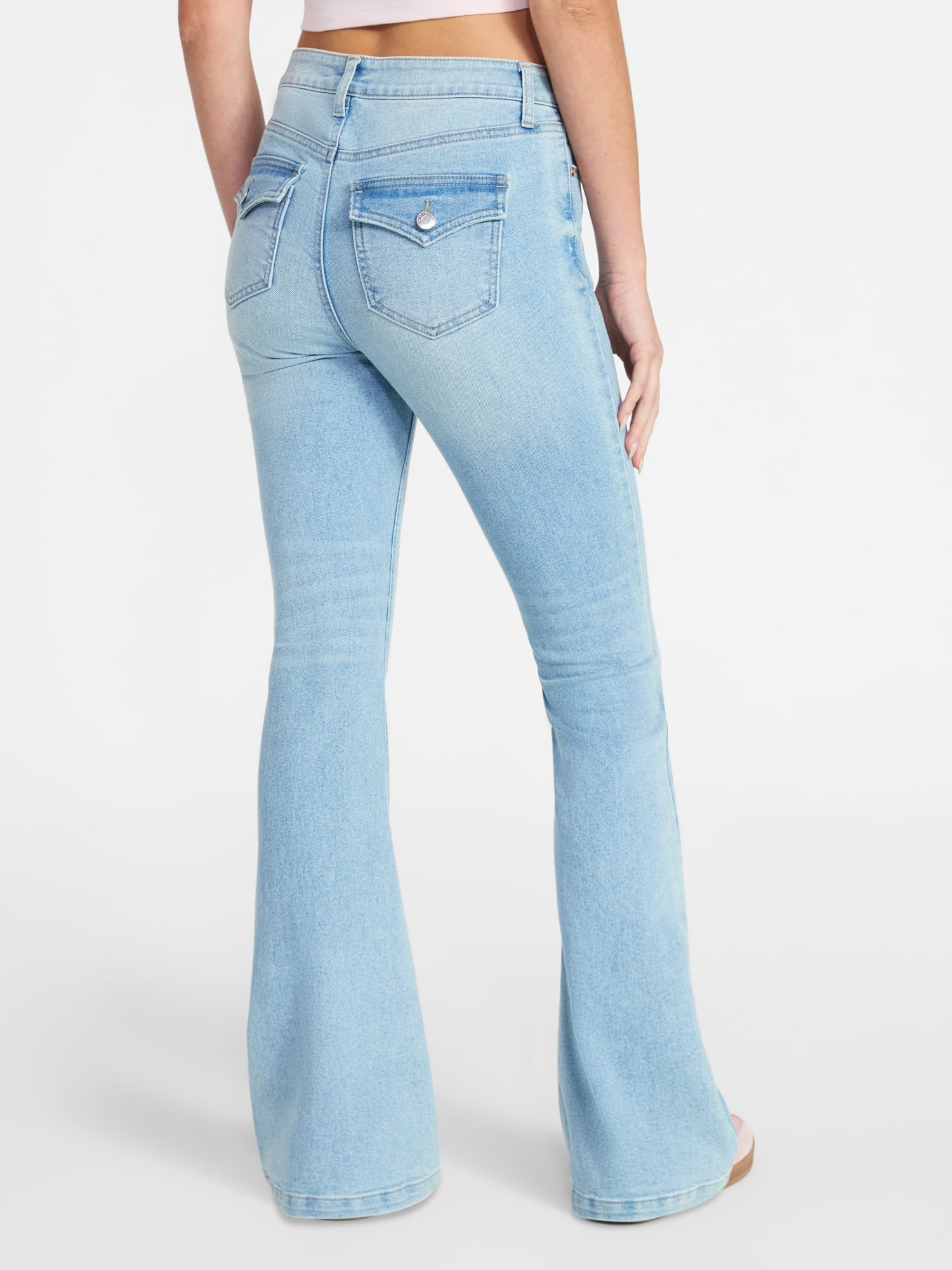 No Boundaries Bootcut Embellished Back Pocket Jeans, 32.5'' Inseam, Women's 00-18