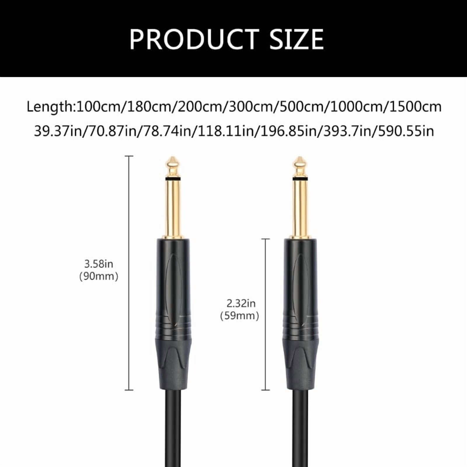 Durable 6.35mm Male To Male Audio Cord 1/4inch Guitar Instrument Cable For Audio Interfaces And Mixer Sound Recording