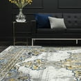 thumbnail image 7 of Traditional 2x3 Area Rug (2' x 3') Medallion Cream, Blue Indoor Scatter Easy to Clean, 7 of 7