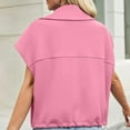 thumbnail image 5 of Womens Vests Plus Size Fall Sleeveless Coat Zip Up Outerwear with Pockets(Pink L), 5 of 6