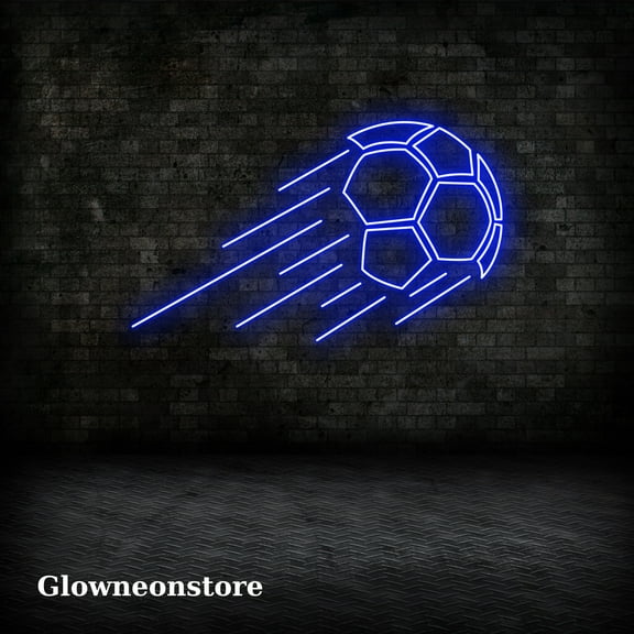 Glowneon Soccer Ball Neon Sign, Soccer Ball Led Light, Football Neon Sign, Football Wall Art