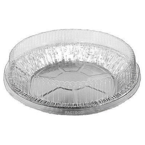 Durable Packaging 9" Disposable Aluminum Foil Pie Plate Pan 1-5/16" Deep w/Clear Dome Lid 50/Pk (pack of 50)