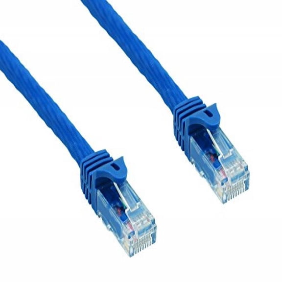1ft Cat6a UTP 10G Ethernet Network Patch Cable Snagless 24AWG Bare Copper, Blue