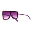 thumbnail image 4 of Large Gem Rhinestone Jewel Oversize Mob Sunglasses All Purple, 4 of 4