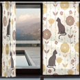 thumbnail image 3 of BZSMCE Window Curtain Panels Set Of 2 In Vintage Cats Printed, 3 of 4