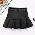 thumbnail image 6 of WTXUE Denim Skirt, Women's Cowboy Fishtail A-Line Skirt High Short Skirt, Wrap Skirt, Black Mini Skirt, Black XS, 6 of 6