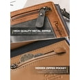 thumbnail image 6 of Egoelife Leather Two-Color Splicing Multi-Functional Short Zipper Wallet Casual Multi-Card Men's Money Clip, 6 of 8