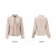 thumbnail image 4 of Txlixc Chaqueta de cuero Pu para mujeres, chaqueta de motocicleta de cuello alto Txlixc moda, 4 of 6