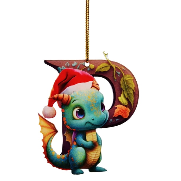 Adornos navideños con 26 letras Adornos decorativos Adornos navideños para bebés Huevo acrílico Adorno navideño para colgar