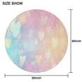 thumbnail image 6 of Round Table Clothes Happy Birthday Colorful Rainbow Love Heart Party Tableclothes 60x60inch Table Clothes Washable Polyester Durable Tablecloths for Dining Kitchen Parties Weddings Outdoor Use, 6 of 6