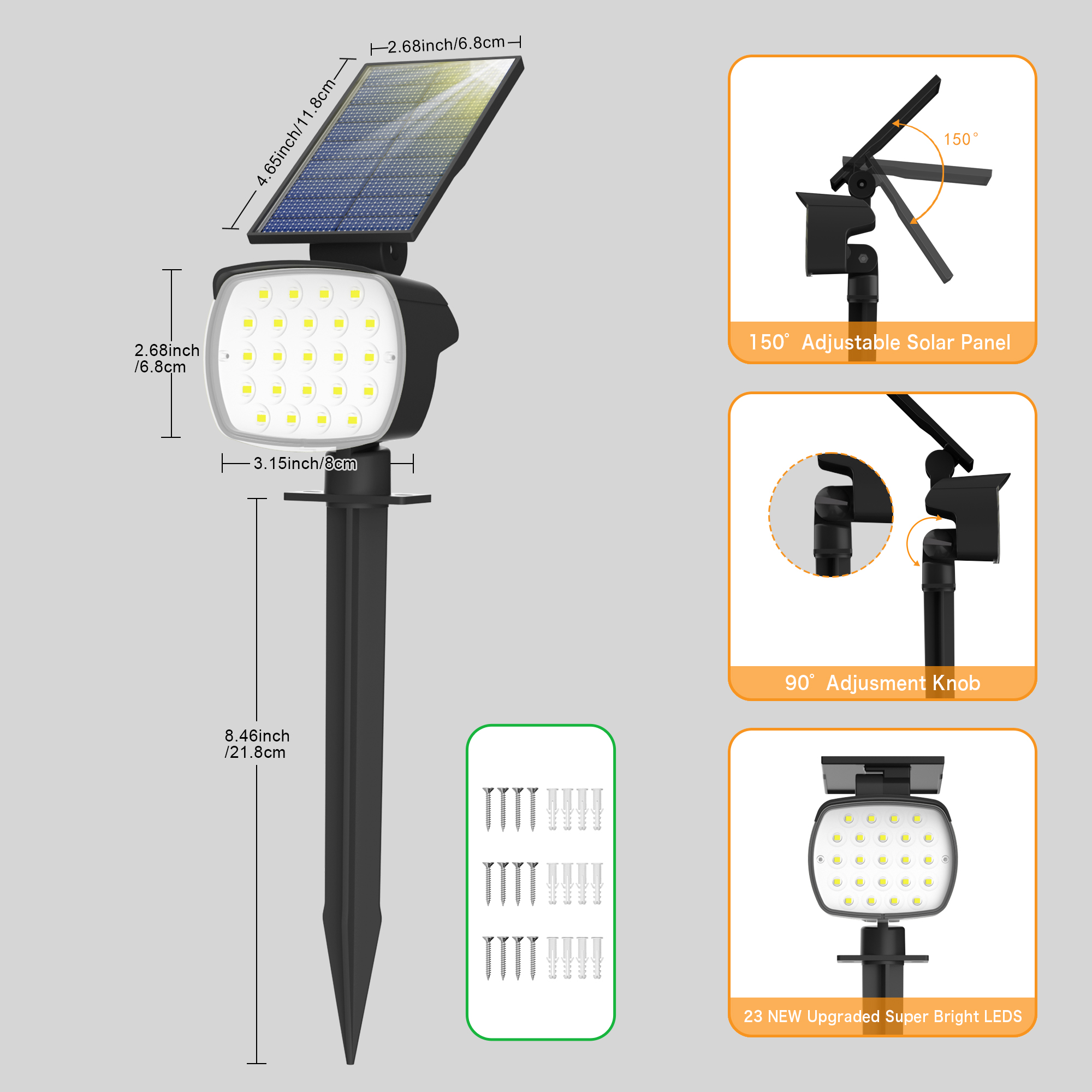 CHARKEE 4-Pack Solar Spot Lights, 800 Lumens, Cool White photo 5