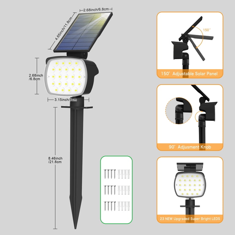CHARKEE Solar Spotlights, 800LM Cool White 8-Pack photo 5
