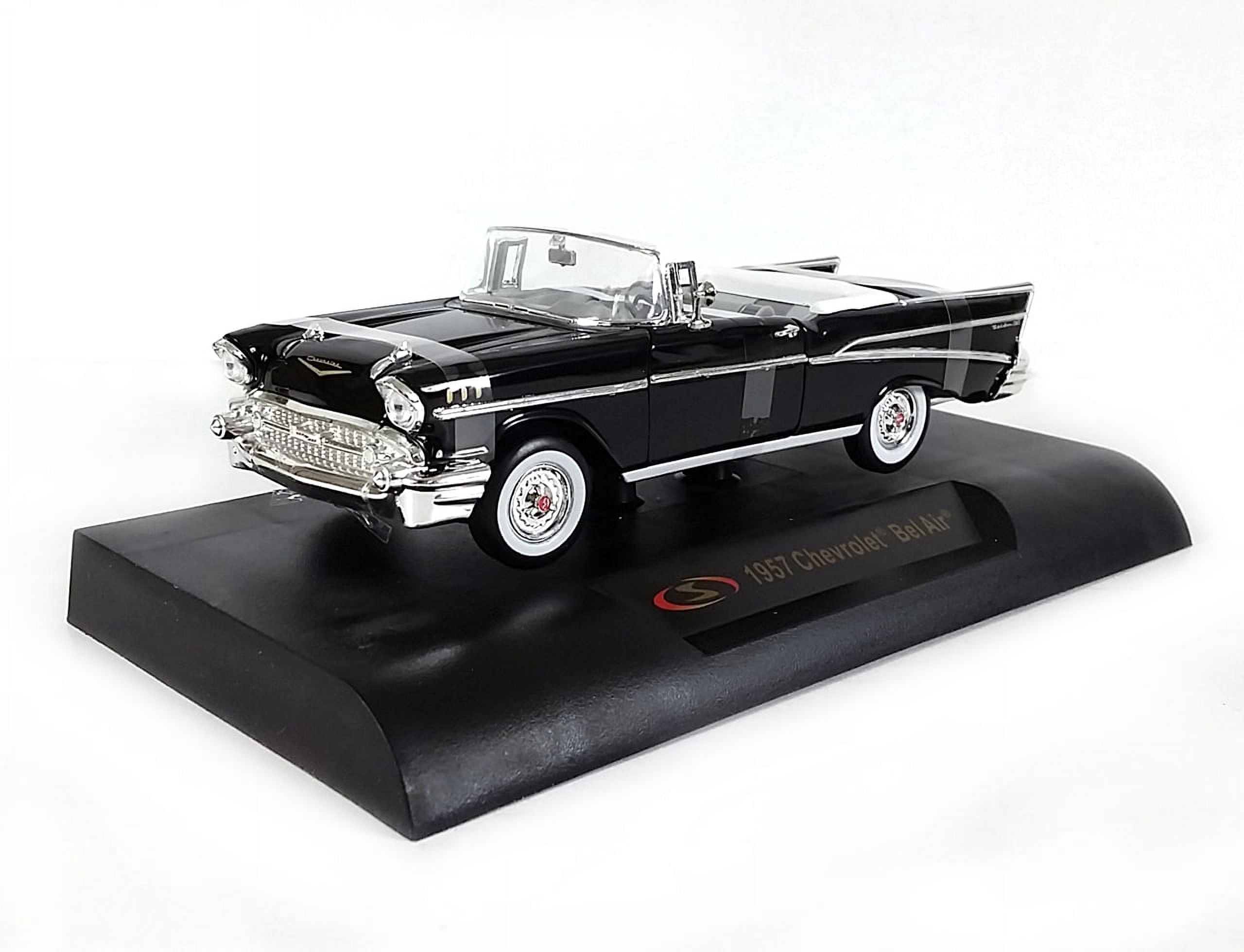 1957 Chevrolet Bel Air Convertible Black 1/32 Diecast Model Car by