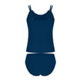 thumbnail image 4 of BSDJILFG Tankini Sets for Women 2026 Modest Swimsuits,High Waisted Lettuce Trim Tankini Top with Seamless Underwear, 4 of 5