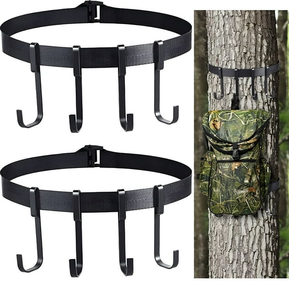 LAMIRO Hooks Hunting Tree Hook Black Stand on Trees Tree Stand with 4 Pieces of Metal Hooks Tree Stand Accessories for Hanging Hunting Equipment From Trees