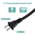 thumbnail image 2 of Yolmary 10ft 18AWG AC Power Cord Compatible with 1604460022, 2604460270, 1614460016, 2 of 5