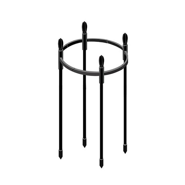 11.02in Circle Diameter Climbing Rack Plant Support Ring Creative Vine Frame Rose Black Plastic Home Decor Adjustable Trellis Durable
