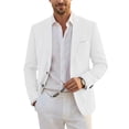 thumbnail image 2 of Dwelliawo Mens Sport Coats and Blazers Casual Blazer Jackets with Pockets Two Button for Wedding Prom Business Formal White M, 2 of 9