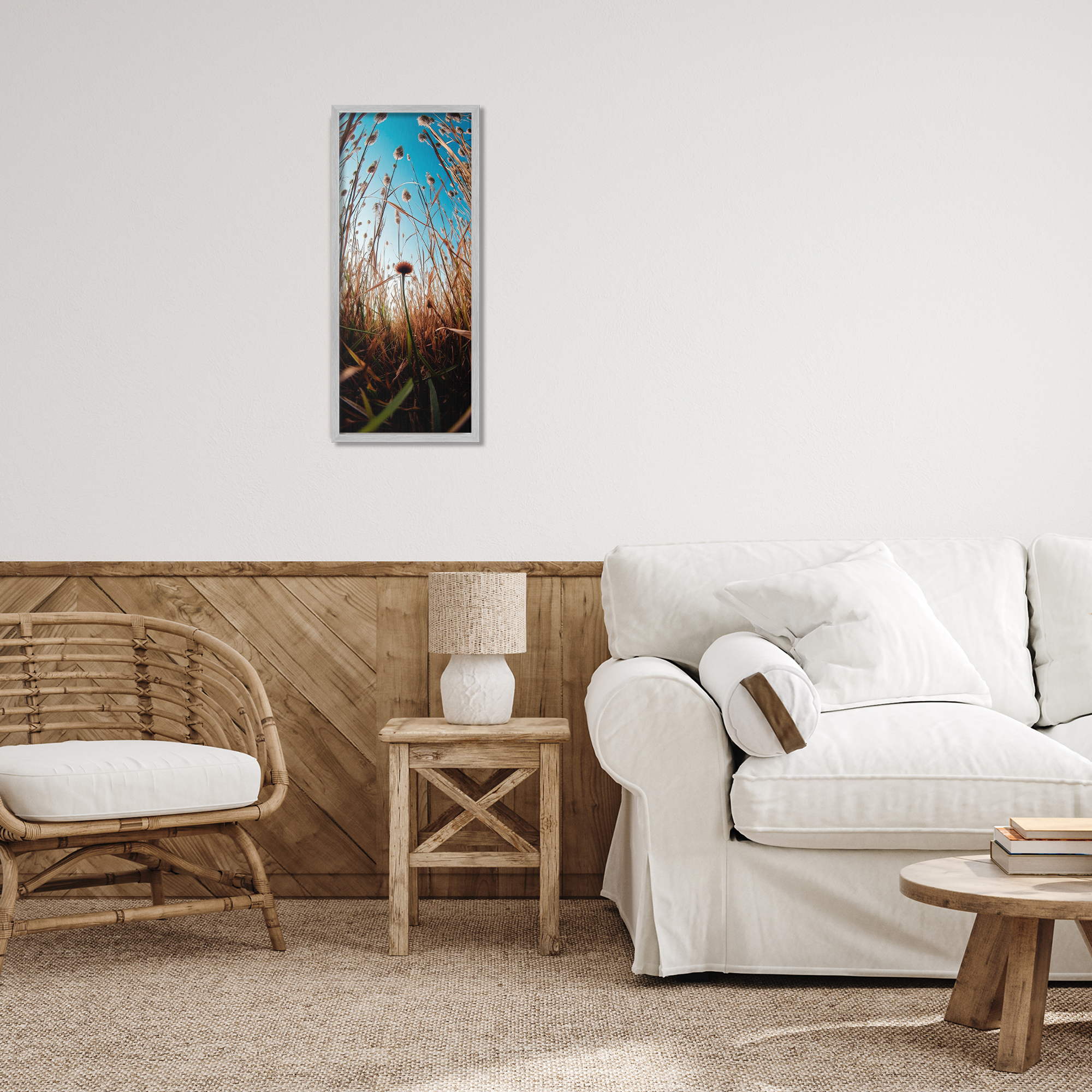 Daydream Botanical Meadow Gray Framed Giclee Art, design by Decent Exposures