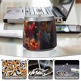thumbnail image 5 of Tiger Flowers Orange Ashtray with Lid Smell Proof Cigarette Ashtray Stainless Steel Smokeless Ash Holder for Indoor Outdoor, 5 of 7