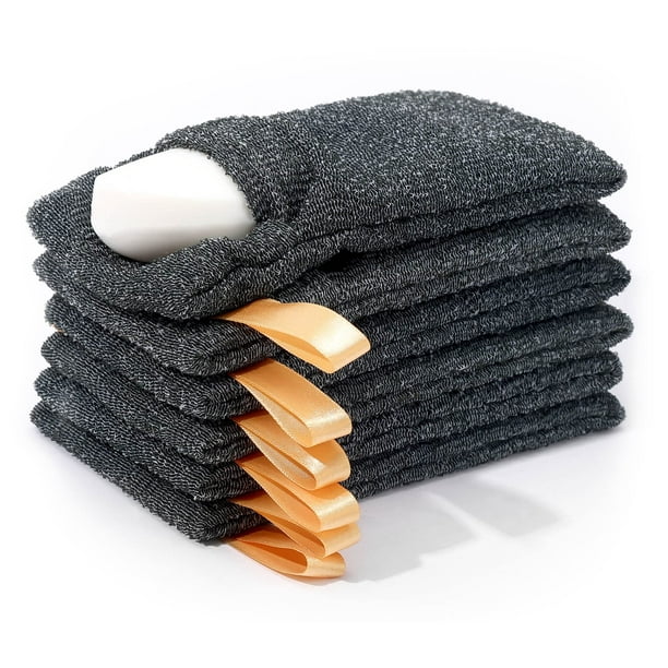 Bolsa protectora de jabón exfoliante con bolsillo para jabón, paquete de 6 unidades, Antimbee