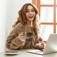 thumbnail image 1 of Large Ceramic Coffee Mug | 14 oz Insulated Travel Mug with Unique Shape & Comfort Grip | Gift for Couples, Office, or Home Use, 1 of 6