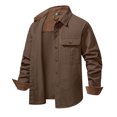 thumbnail image 6 of ZCFZJW Mens Cargo Shirts Long Sleeve Hiking Travel Shirts Regular Fit Casual Button Down Outdoor Tactical Shirts with Multi-Pockets Brown L, 6 of 9