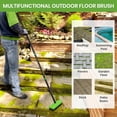 thumbnail image 5 of 3 in 1 Weeding Wire Metal Brush Tools, Concrete Scrub Deck Brush with Long Handle for Moss, Tough Stains on Paving, Garden, Patio, Pool, 5 of 6