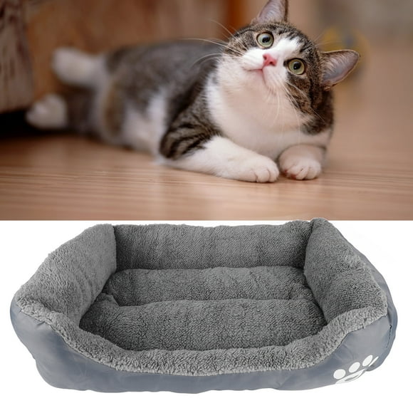 Cama Para Gato de Perro, Cojín de Mascotas Suave para la Piel Cuadrada de Algodón Cuadrado de Algodón para el Hogar