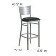 thumbnail image 6 of Flash Furniture HERCULES Series Silver Slat Back Metal Restaurant Barstool - Black Vinyl Seat, 6 of 11