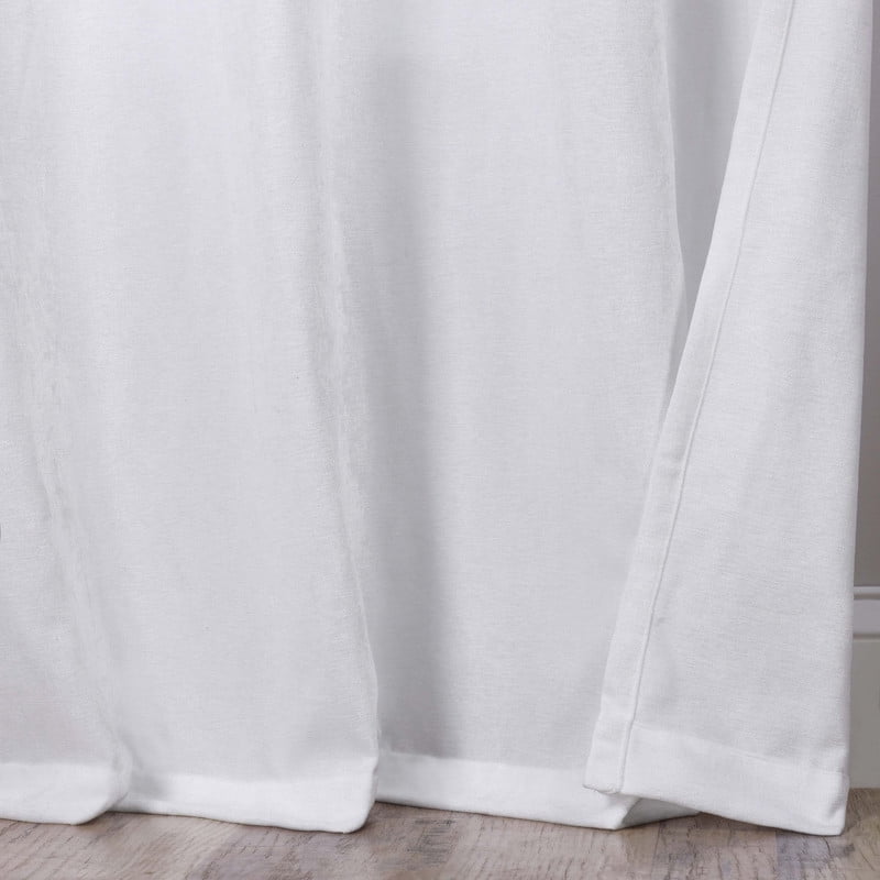 Superior Noor Semi-Blackout Chenille Curtains Set of 2, Room Darkening Curtain Panel Pair, White, 52"W x 96"L