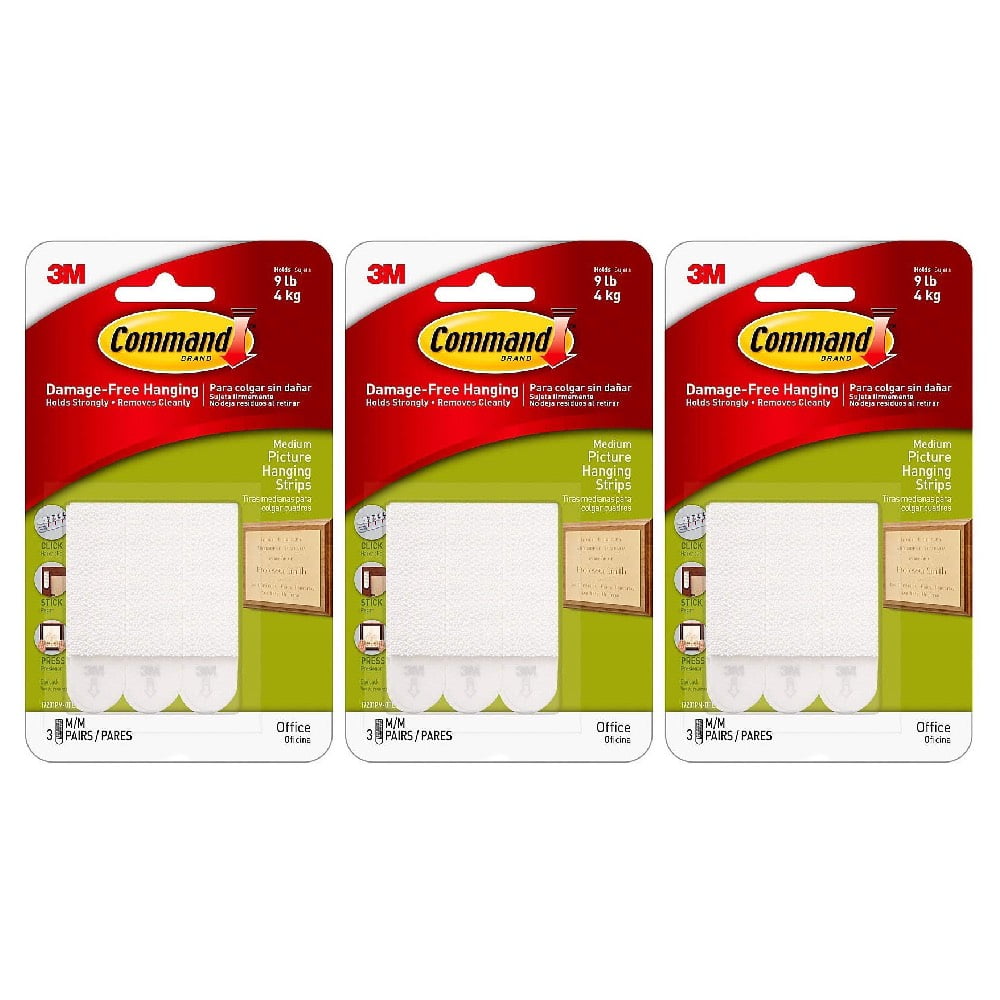3M Command Strips MEDIUM Picture Hanging Adhesive Stick on Frame Damage Free 