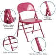 thumbnail image 2 of 2 Pk. HERCULES COLORBURST Series Shockingly Fuchsia Triple Braced & Double Hinged Metal Folding Chair, 2 of 9