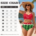 thumbnail image 7 of DISNIMO Bikini Set for Women Watermelon Print Two Piece Swimsuit Twist Front V Neck Swimwear High Waisted Bathing Suit Tummy Control Summer Beach Swim Bathing Suits, 2XL, 7 of 7