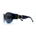 thumbnail image 4 of Polarized 61mm Luxury Large Oval Round Fashion Fit Over Sunglasses Black Blue, 4 of 4