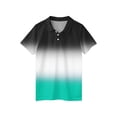 thumbnail image 6 of longantii Boys Short Sleeve Polo Shirt Casual School Uniform Shirt Gradient Color Button Down Collared Golf Shirt Comfort Kids Summer Tops White 8-9 Years, 6 of 6