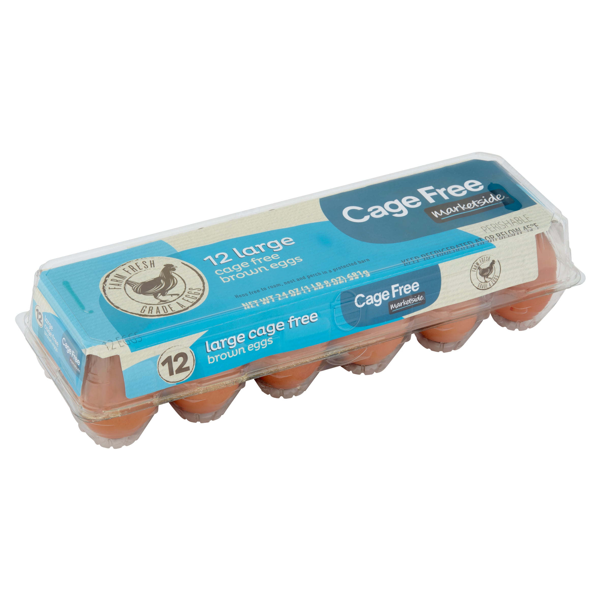 Marketside Large Cage Free Brown Eggs, 12 Count