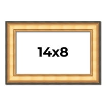 14x8 Frame Gold Plein Aire Solid Wood Picture Frame Width 2 Inches | Interior Frame Depth 0.5