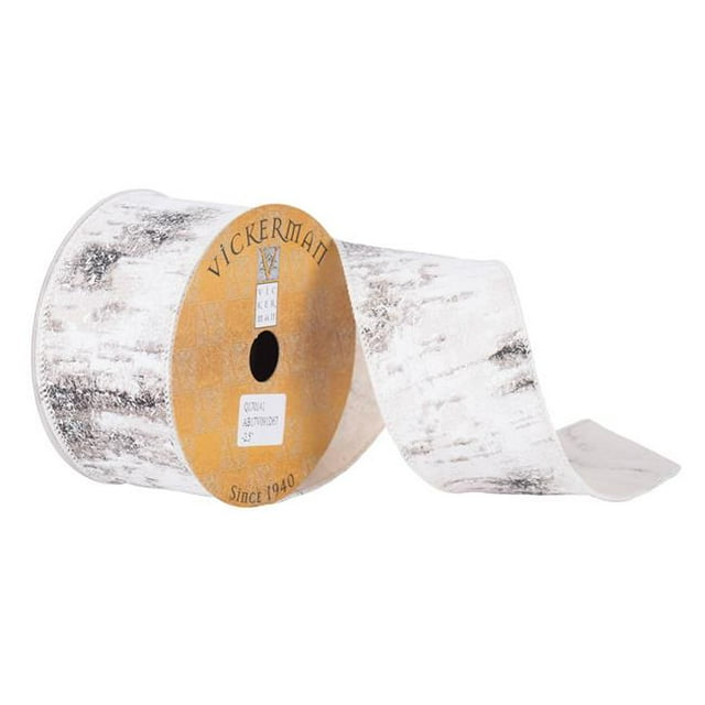 Vickerman 2.5 in. x 10 Yard Birch Print Wired Edge Ribbon