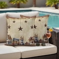 thumbnail image 4 of Star Brown Outdoor Waterproof Pillow Covers, Farmhouse American Country Vintage Berry Decorative Square Throw Pillowcase Sofa Cushion Sham for Patio/Couch/Chair, 18"x18" 2 Pack, 4 of 8