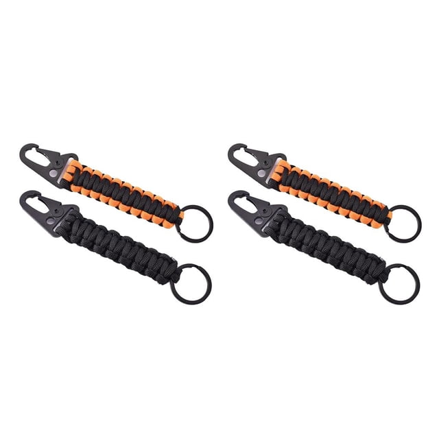 llavero de Paracord Speravity con mosquetón para exteriores negro y naranja Type2 NO2