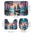 thumbnail image 2 of Fantasy Ship Print Shower Curtain Set 4-Set Bathroom Decor Set Magical Night Scene Moonlight Includes Toilet Cover Mat ,U-Mat ,Floor Mat ,Shower Curtain with 12 Hooks,72inx72in, 2 of 7