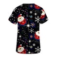 thumbnail image 3 of EGNMCR Blouse d'Uniforme de Travail Imprimée de Noël pour Femmes, Manches Courtes, Col en V, avec Poches, Costumes de Noël, 3 of 4