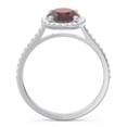 thumbnail image 4 of 2.15 T.C.W Oval Shape Garnet Gemstone & Natural Diamond Wonderful Engagement Ring for her Solid 14K White Gold Size 5.5 by Diamond-Capitals, 4 of 7