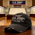 thumbnail image 2 of 250th Anniversary USA Hat 250 Anniversary Baseball Cap, Proud Embroidered Navy Veteran Cap, Patriotic Veteran and Veterans Day Gift, 2 of 4