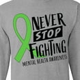 thumbnail image 4 of Inktastic Never Stop Fighting Mental Health Awareness Green Ribbon Long Sleeve T-Shirt, 4 of 5